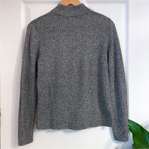 Karen Scott Petites Mock Turtleneck Sweater Grey Triblend Cotton